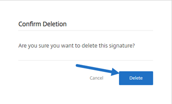 Delete signature