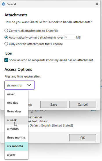 Settings for Outlook